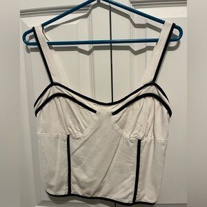 Stylish White Top with Black Trim